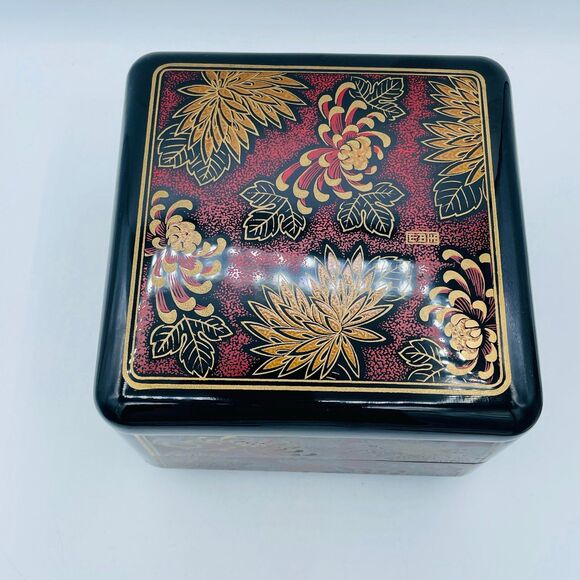 Vintage Asian Oriental Bento Style Jewelry Trinket Storage Box ROC Interpur - Picture 8 of 10